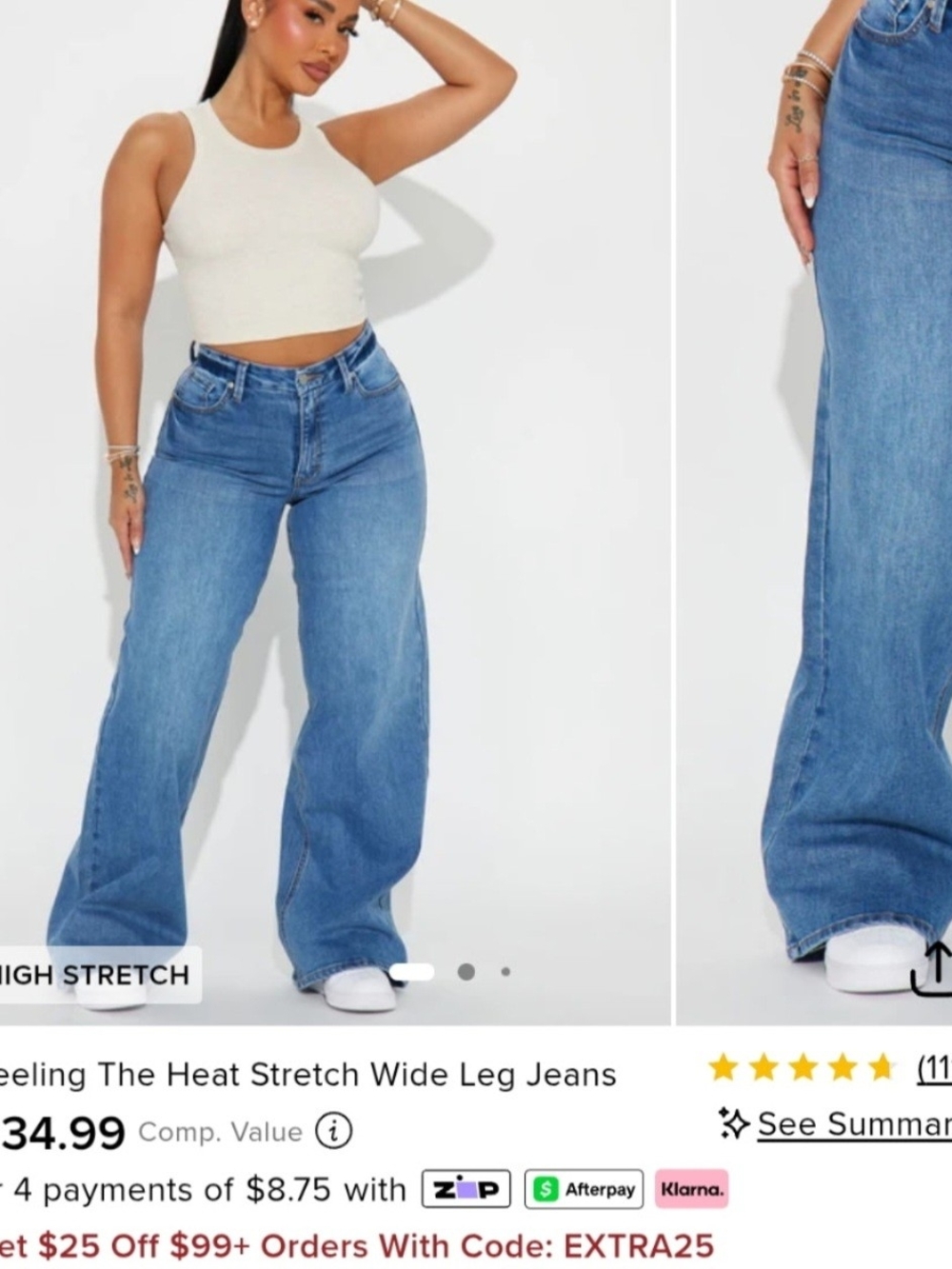 Classic High-Rise Wide Leg Jeans - Blue
